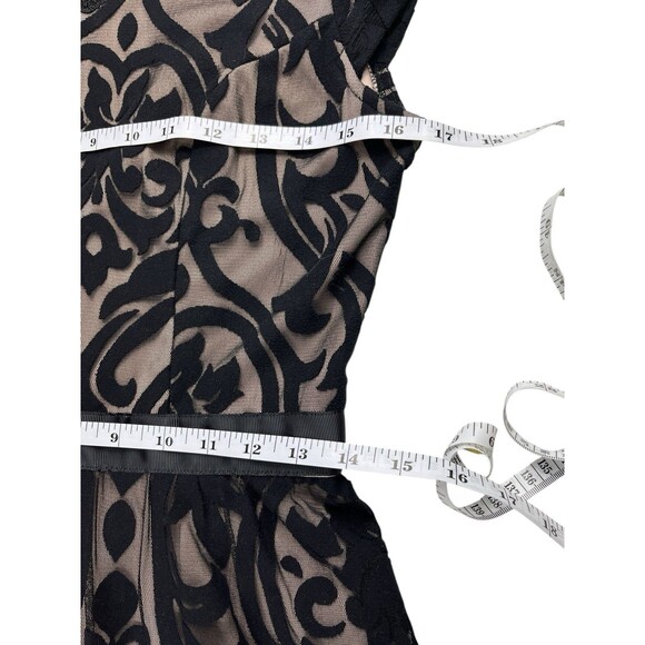 Soieblu Black Lace Overlay Beige Lining Dress Size Medium Romantic Whimsigoth - Picture 10 of 16